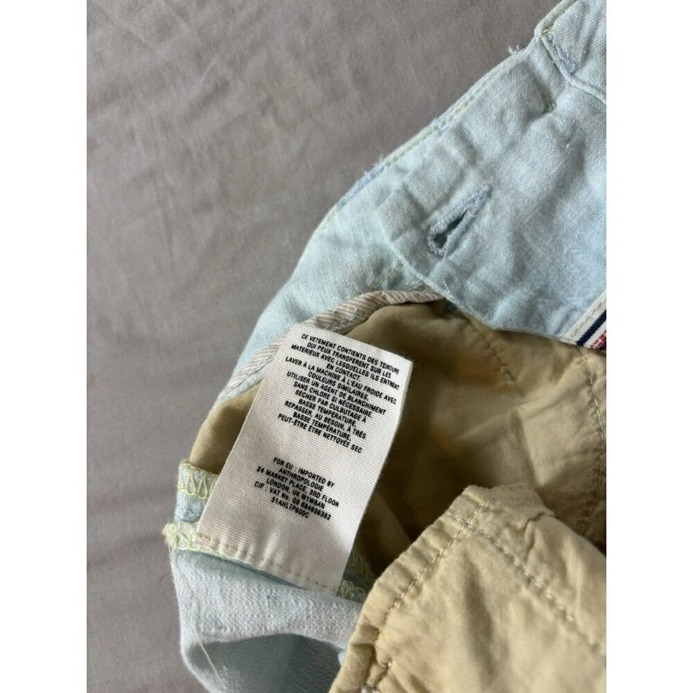 Pilcro And The Letterpress Linen Blend Wide Leg Pants Blue Womens size 4 (31x30) - Picture 7 of 8